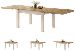 ROYAL Rovere Artisan/Beige (Champagne) - TAVOLO DA PRANZO ALLUNGABILE FINO A 2,7 m