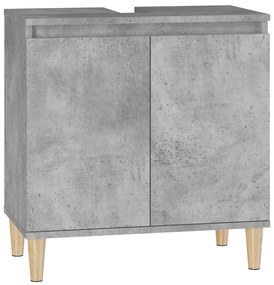 Mobile lavabo grigio cemento 58x33x60 cm in legno multistrato