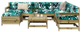 Set divani da giardino 8 pz in legno impregnato di pino