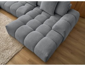 Divano angolare grigio scuro allungabile e con contenitore (penisola a sinistra/a U) con rivestimento in ciniglia Everest – Bobochic Paris