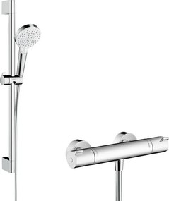 Sistema doccia esterno Crometta Vario con termostatico Ecostat 1001 CL e asta doccia 65 cm