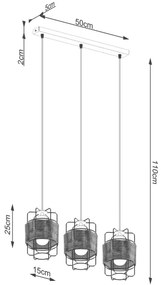 Sollux SL.1301 - Lampadario a sospensione con filo GIZUR 3xE27/15W/230V