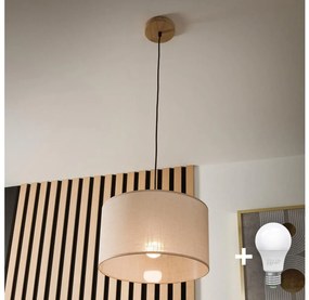 Brilagi - LED Lampadario a sospensione con filo ANTHONY 1xE27/60W/230V quercia/beige