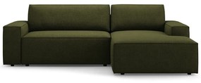 Divano letto angolare verde scuro in tessuto bouclé (angolo destro) Jodie - Micadoni Home
