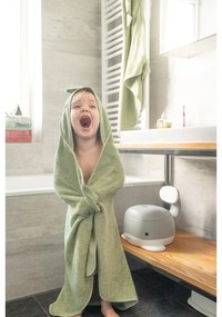 Asciugamano per neonato in cotone verde con cappuccio 75x75 cm Dinosaur - Kindsgut