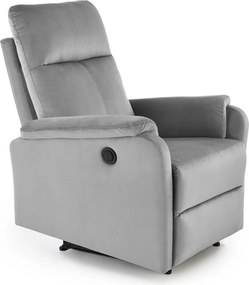 CROCUS poltrona relax con funzione elettrica in velluto grigio chiaro