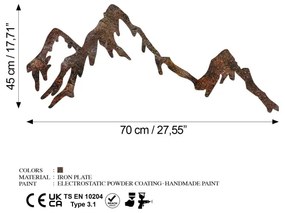Decorazione da muro 45x70 cm montagne metallo