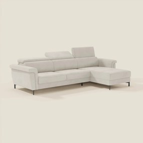 Capri Divano letto angolare con penisola contenitore e poggiatesta reclinabili - elegante tessuto smacchiabile T30