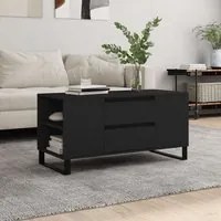 Tavolino da Salotto Nero 102x44,5x50 cm in Legno Multistrato 831005