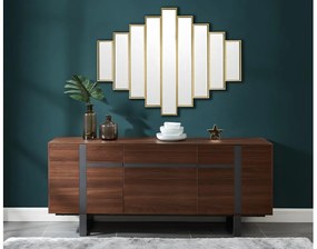 Specchio art déco simmetrico L. 90 x H. 120 cm in Metallo Dorato - GALICE