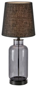 Lampada da tavolo nera con paralume in juta (altezza 60 cm) Costero - Markslöjd
