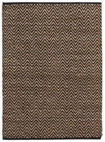 Tappeto nero/di colore naturale in misto iuta 120x170 cm Zigzag – douceur d'intérieur