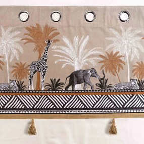 Tenda marrone e di colore naturale in cotone 140x240 cm Kenya Lodge – douceur d'intérieur