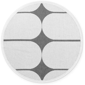 Tappeto da interno/esterno rotondo bianco e nero ø 160 cm Duet Bowen – NORTHRUGS
