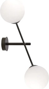 Applique da Parete in Acciaio e Vetro LINEAR K2 Nero 2xE14