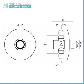 Rubinetto doccia incasso temporizzato a pulsante MCM in ottone cromo