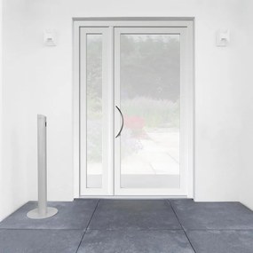 Portoncino d'ingresso Condo5 L 90 x H 210 cm in alluminio bianco, apertura spingere a destra