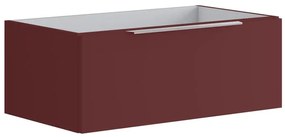 Cassettone bagno Brera 1 cassetto P 45.5 x L 79.5 x H 30 cm laccato opaco rosso jaipur