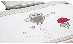 Set copripiumino e federa da bambini bianco/grigio in cotone per culla 80x80 cm Adam &amp; Eule – Roba