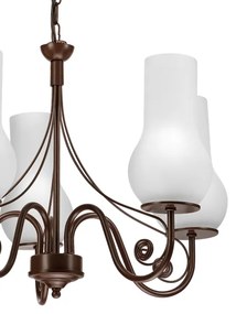 Brilagi - LED Lampadario a sospensione con catena COTTAGE 5xE14/40W/230V marrone/bianco