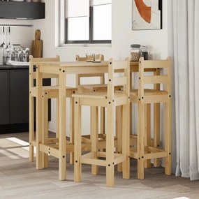 Set Da Bar 5 Pz İn Legno Massello Di Pino /