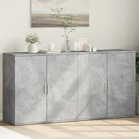 Credenze 2 pz grigio cemento 79x38x80 cm in legno multistrato