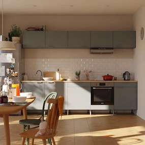 Cucina in kit DELINIA Eleki grigio 5 basi e 5 pensili L 300 cm