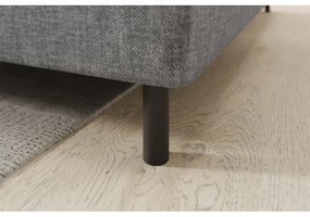 Divano angolare grigio allungabile/con contenitore (con penisola a destra/a L) e rivestimento in velluto Barea – ELTAP