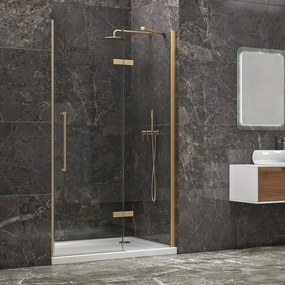 Porta doccia 90cm battente e fisso oro spazzolato | KT4000G - KAMALU