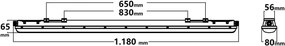 Plafoniera LED Stagna 120cm 36W 4.300lm (120lm/W) con driver Osram