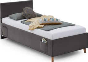 Letto da bambini color antracite imbottito con contenitore con rete inclusa 90x200 cm Cool – Meise Möbel