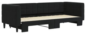 Divano letto con letto estraibile nero 80x200 cm in velluto