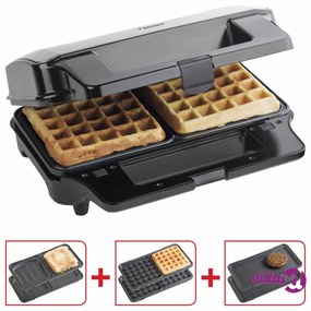 Bestron Griglia 3-in-1 900 W Nero Acciaio Inossidabile ASG90XXL