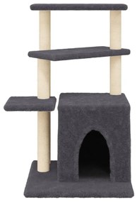 Albero per gatti con tiragraffi in sisal grigio scuro 83,5 cm
