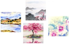 Set di quadri – Incanto della natura dipinta