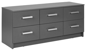 Cassettiera bassa 6 cassetti truciolare laminato grigio