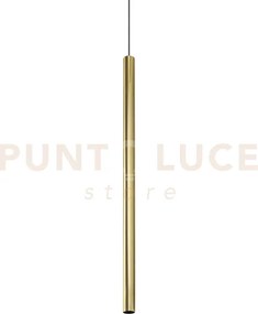 Look round sospensione 1 luce attacco gu10 ottone d.4x10cm