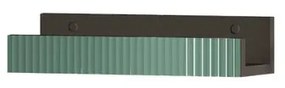 Mensola per bagno Niwa L 40 cm laccato opaco grigio carbone con vetro verde timo