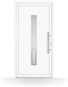 Portoncino ingresso pvc, con vetro, doppi vetri, bianco, 760 x 1885 mm ou su misura, modello Trapani, configura individualmente