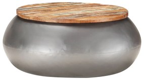 Tavolino Da Salotto Grigio 68x68x30 Cm Legno Di Recupero /