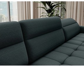 Divano angolare verde allungabile/con contenitore (con penisola a sinistra/a U) e rivestimento in velluto Berrto – ELTAP