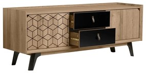 Cassettiera TV in legno di quercia Ceilan - Marckeric