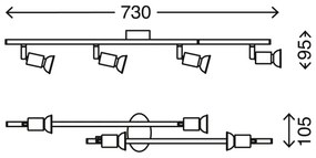 Briloner 2767-042 - Faretto LED SIMPLE 4xGU10/3W/230V