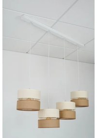 Brilagi - Lampadario a sospensione con filo ROYAL YUTE 4xE27/15W/230V beige/color crema/bianco