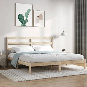 Giroletto Senza Materasso 200x200 Cm İn Legno Massello Di Pino /