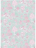 Osborne & Little Tapete Karuna - Aqua/ Raspberry