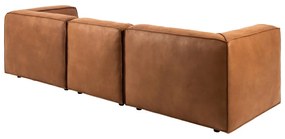 Divano angolare marrone cognac in pelle riciclata, angolo destro, 282 cm Fairfield - Bonami Selection