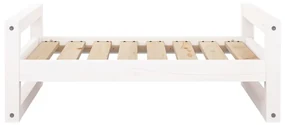 Cuccia per cani bianca 75,5x55,5x28cm in legno massello di pino