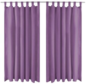 2 Pz Tende İn Micro Raso Con Passanti 140x225 Cm Lilla /