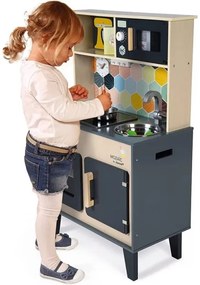 Janod - Cucina in legno con piano cottura a LED MOZAIC 2xLR6